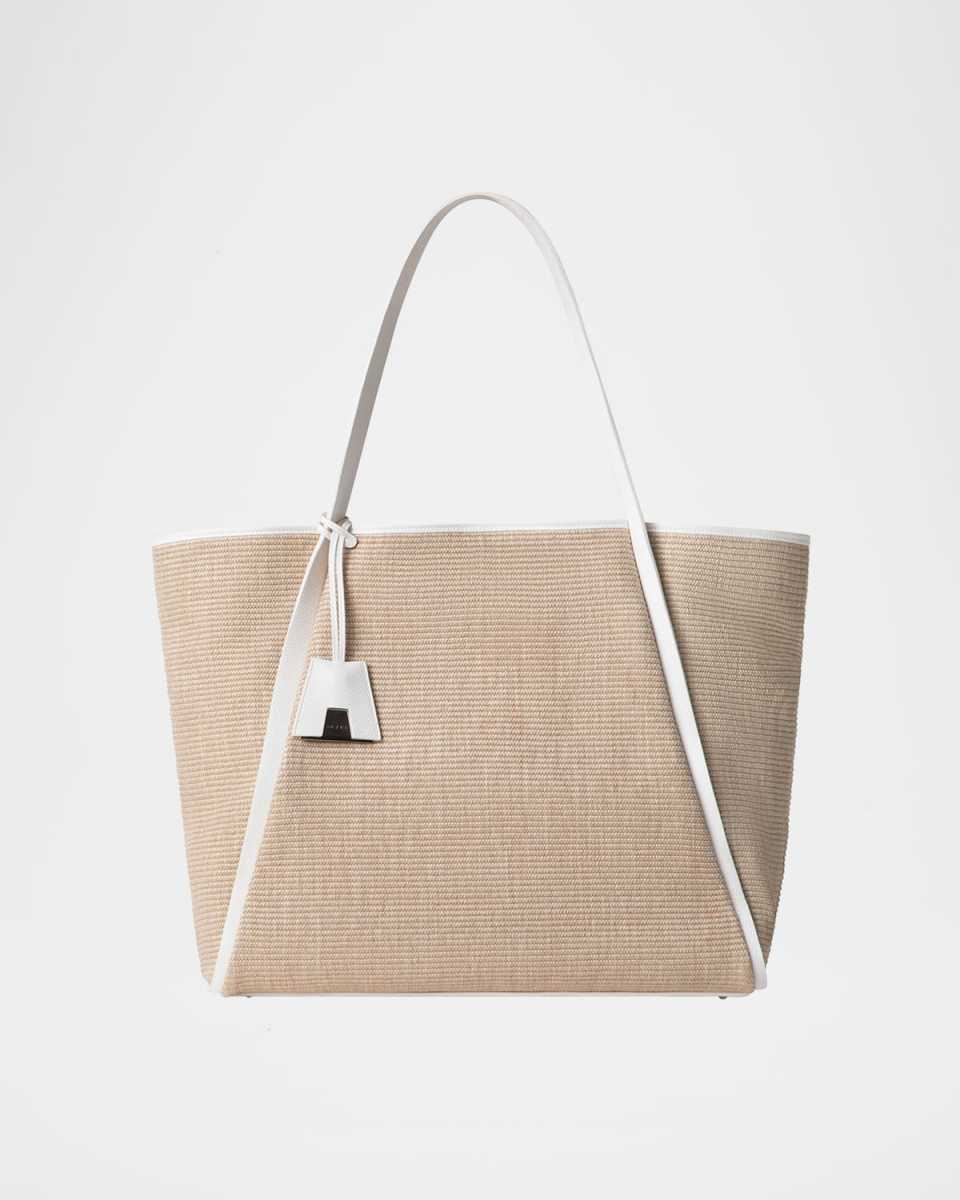 Alex Raffia & Leather Tote Bag
